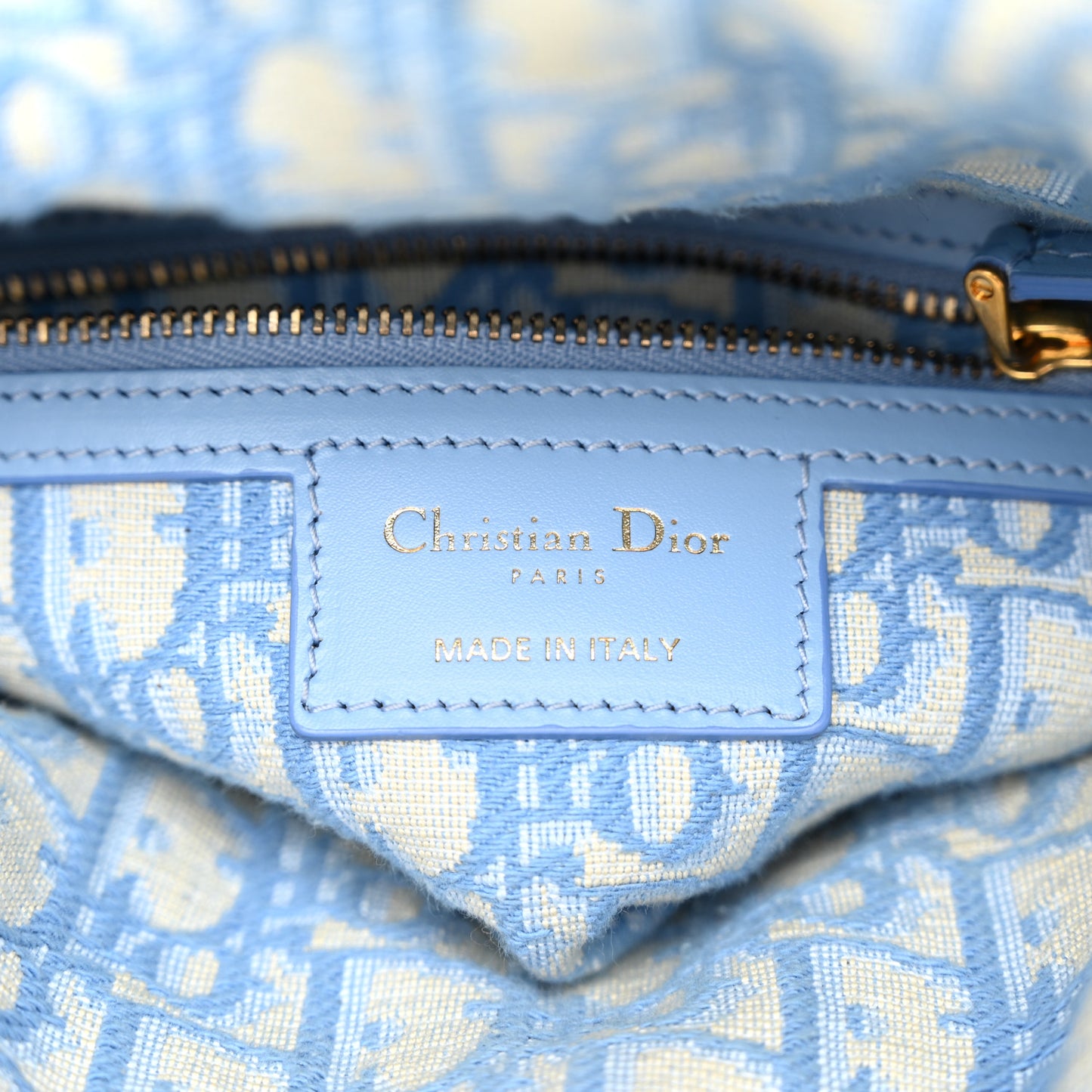 Wicker Oblique Medium Lady Dior Bag Cornflower Blue