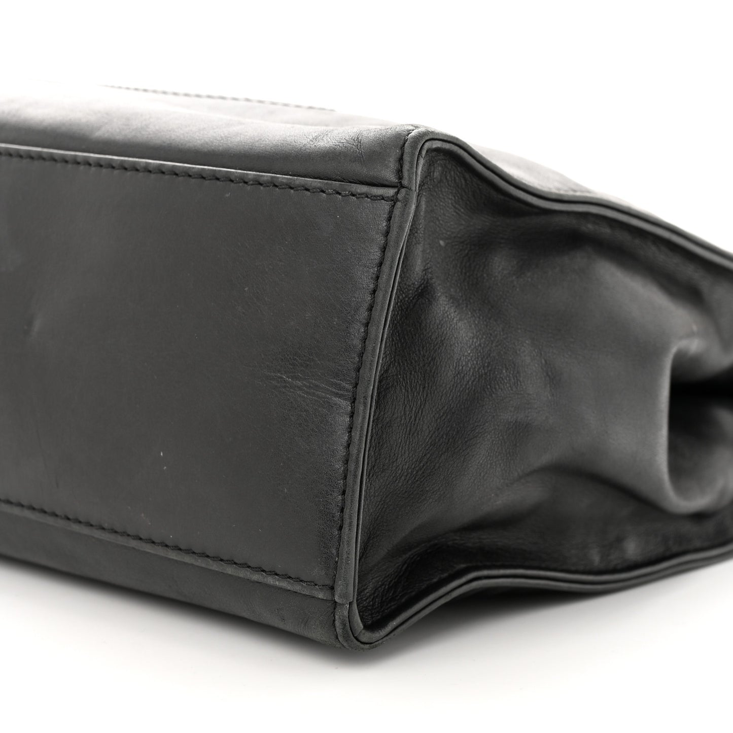 Lambskin CC Stitched Logo Tote Black