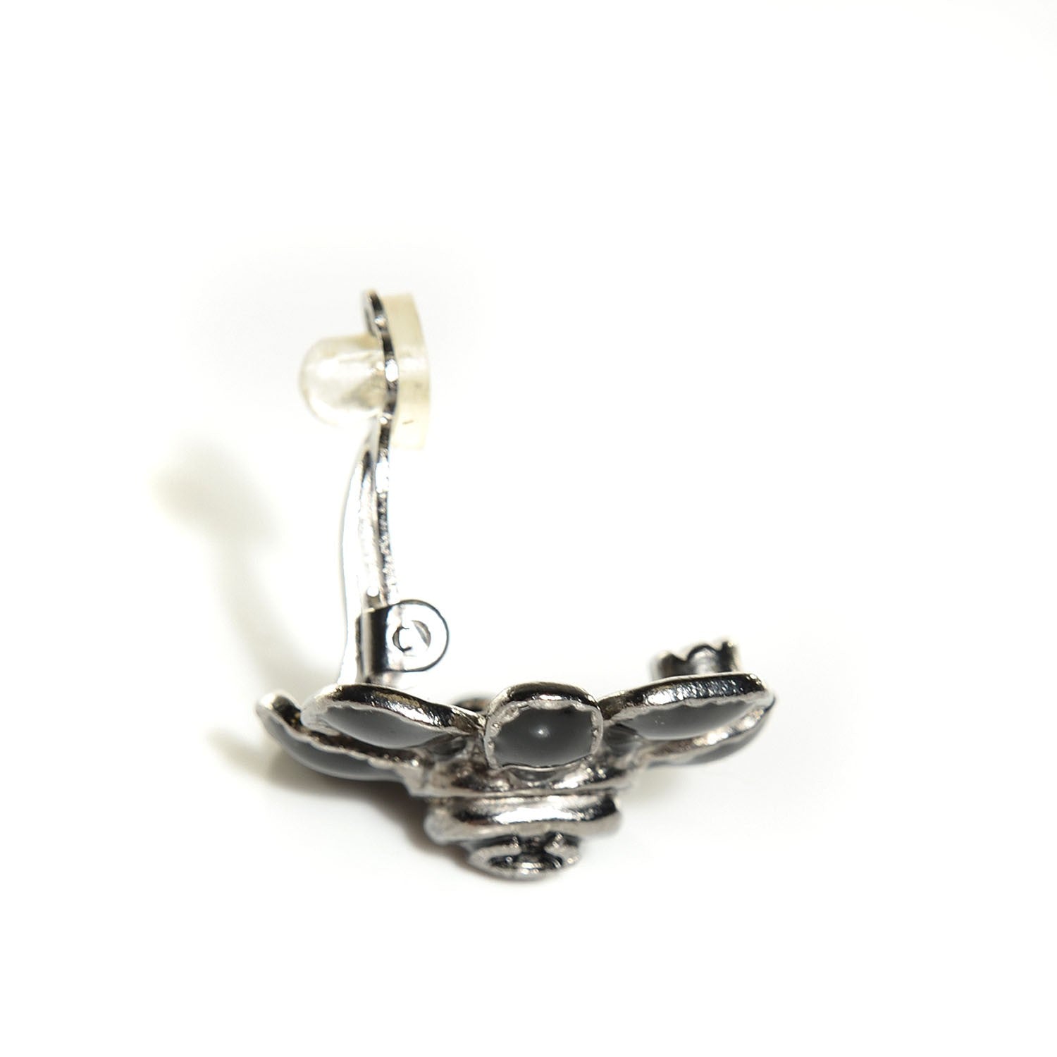 Chanel Gripoix CC Clip On Earrings Black 3 of 5