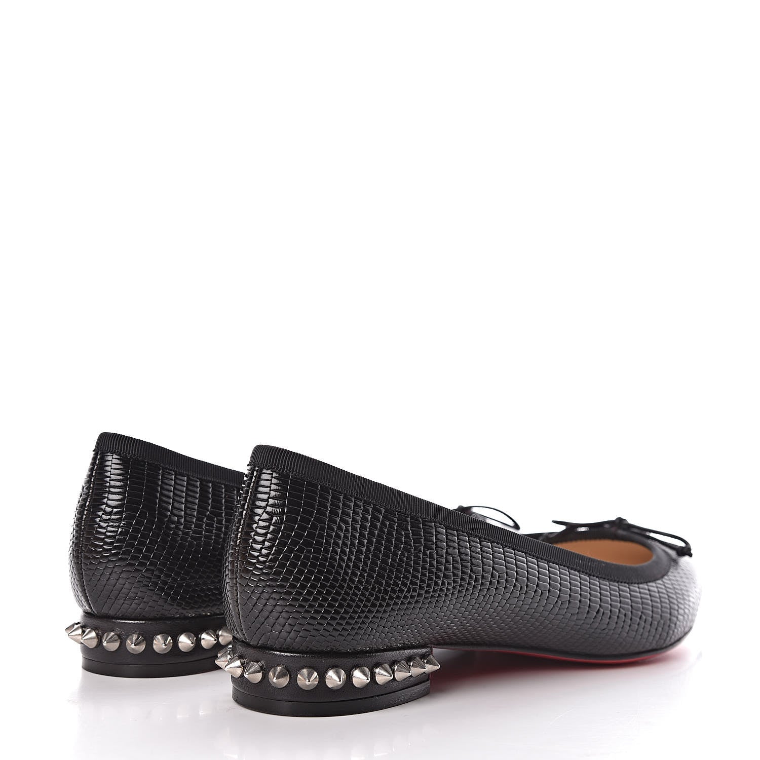 Christian Louboutin Nappa Spiked Hall Flats 36.5 Black 4 of 8
