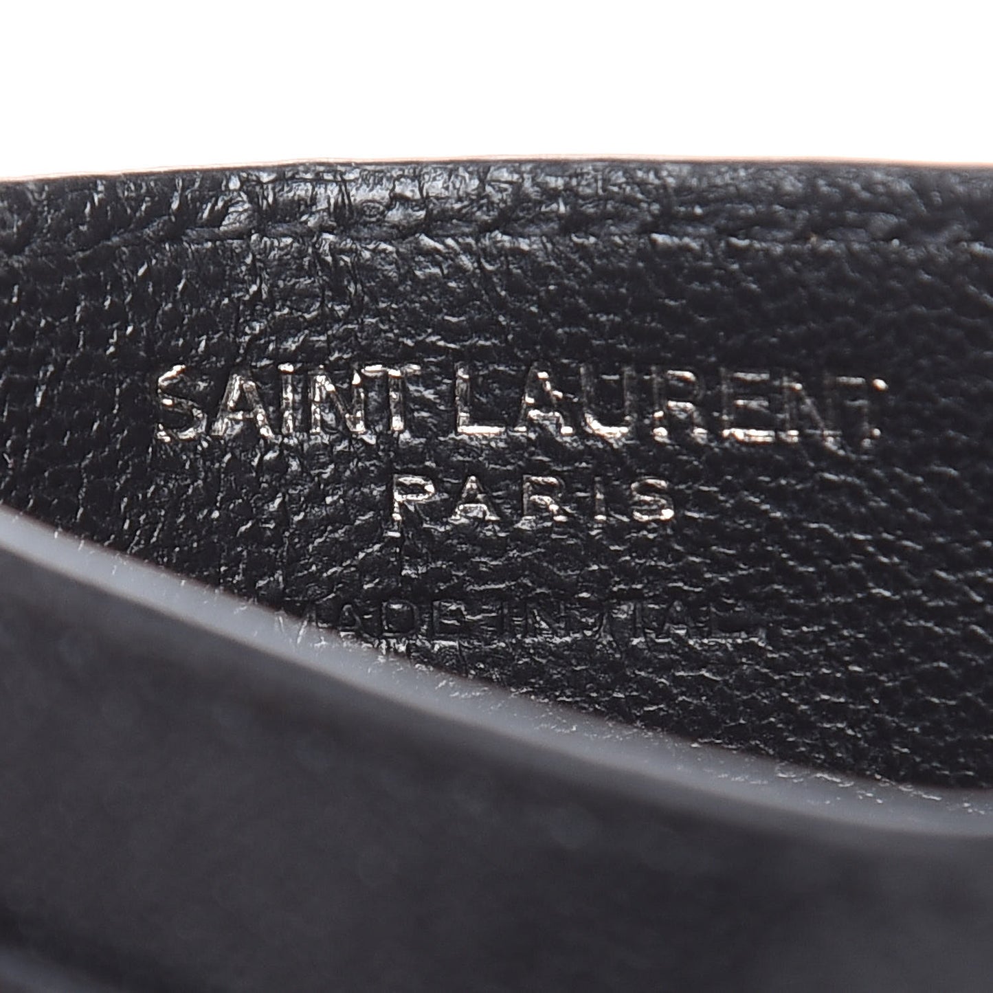 Calfskin Lip Embroidered Credit Card Case Black
