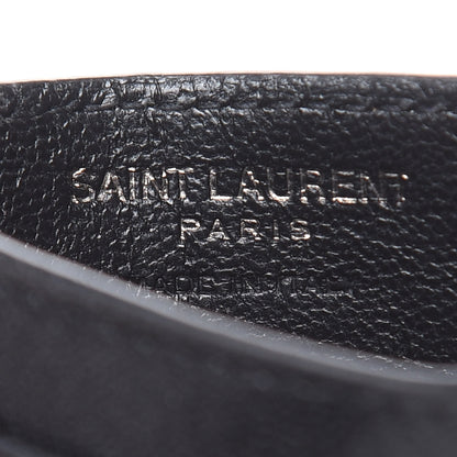 Saint Laurent Calfskin Lip Embroidered Credit Card Case Black 6 of 9