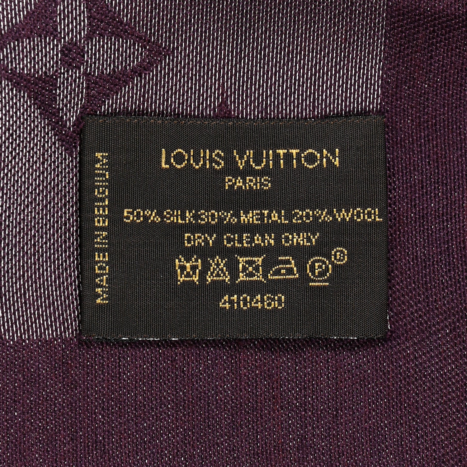 Louis Vuitton Silk Lurex Wool Monogram Shine Shawl Amarante 3 of 6