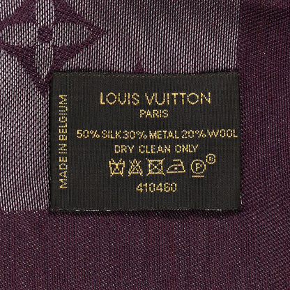 Louis Vuitton Silk Lurex Wool Monogram Shine Shawl Amarante 3 of 6