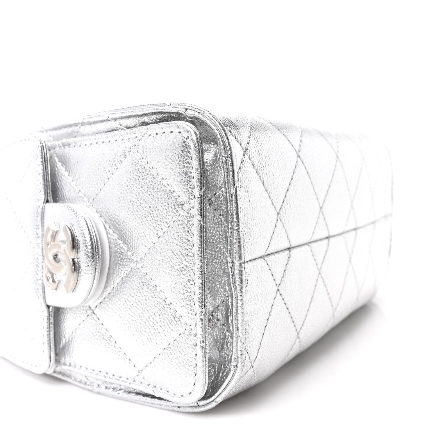 Chanel Metallic Caviar Quilted Mini Chanel 25 Handbag Silver 9 of 11