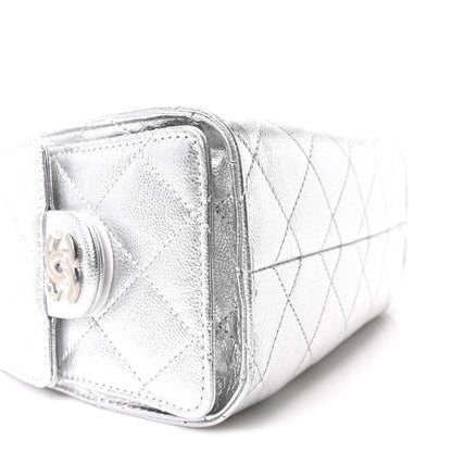 Chanel Metallic Caviar Quilted Mini Chanel 25 Handbag Silver 9 of 11