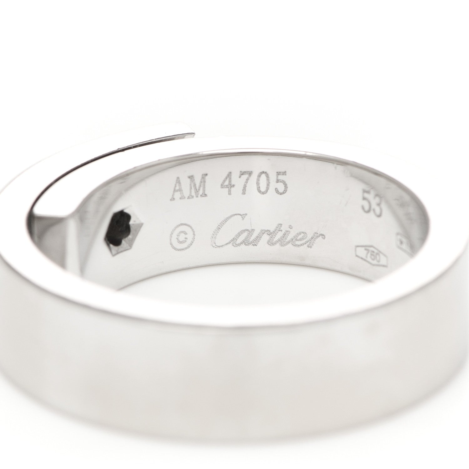 Cartier 18K White Gold Diamond Anniversary Band Ring 53 6.25 4 of 7