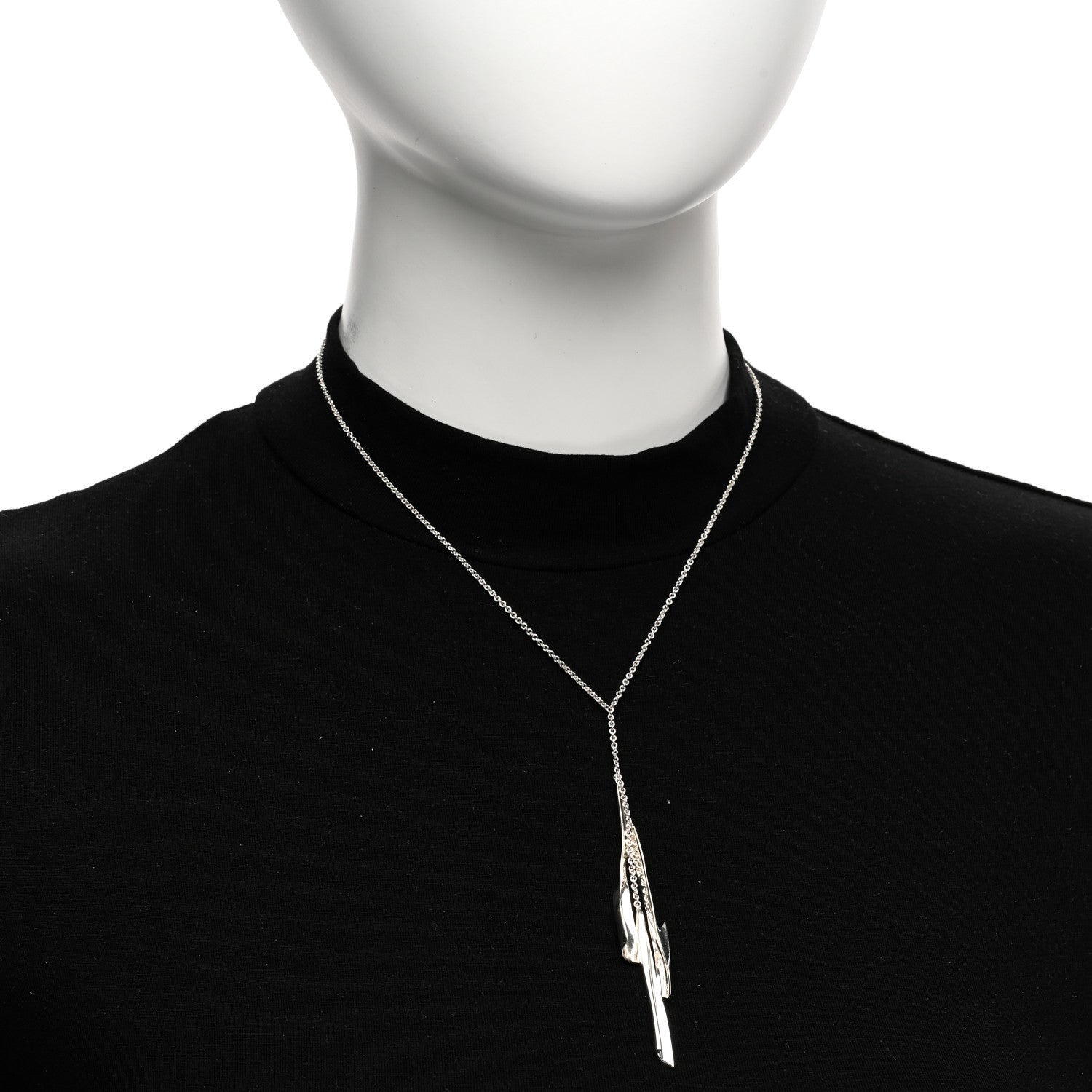 Tiffany Sterling Silver Frank Gehry Flux Drop Pendant Necklace 2 of 4
