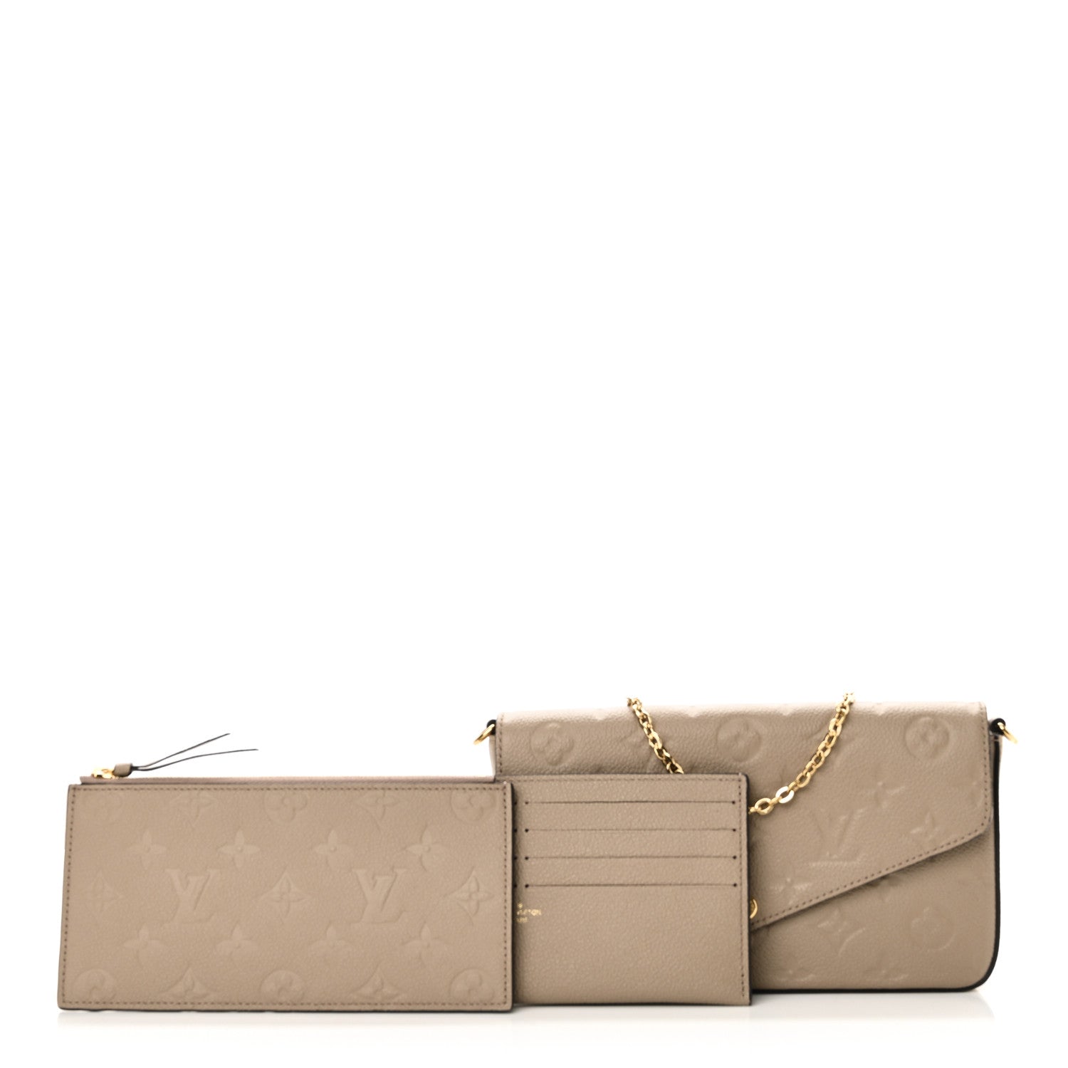Louis Vuitton Empreinte Pochette Felicie Chain Wallet Tourterelle 2 of 10
