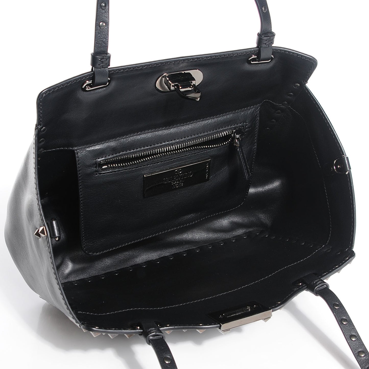 Vitello Small Rockstud All Over Tote Black