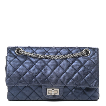 Chanel Metallic Aged Calfskin Quilted 2.55 Reissue 225 Flap Blue 1 of 15