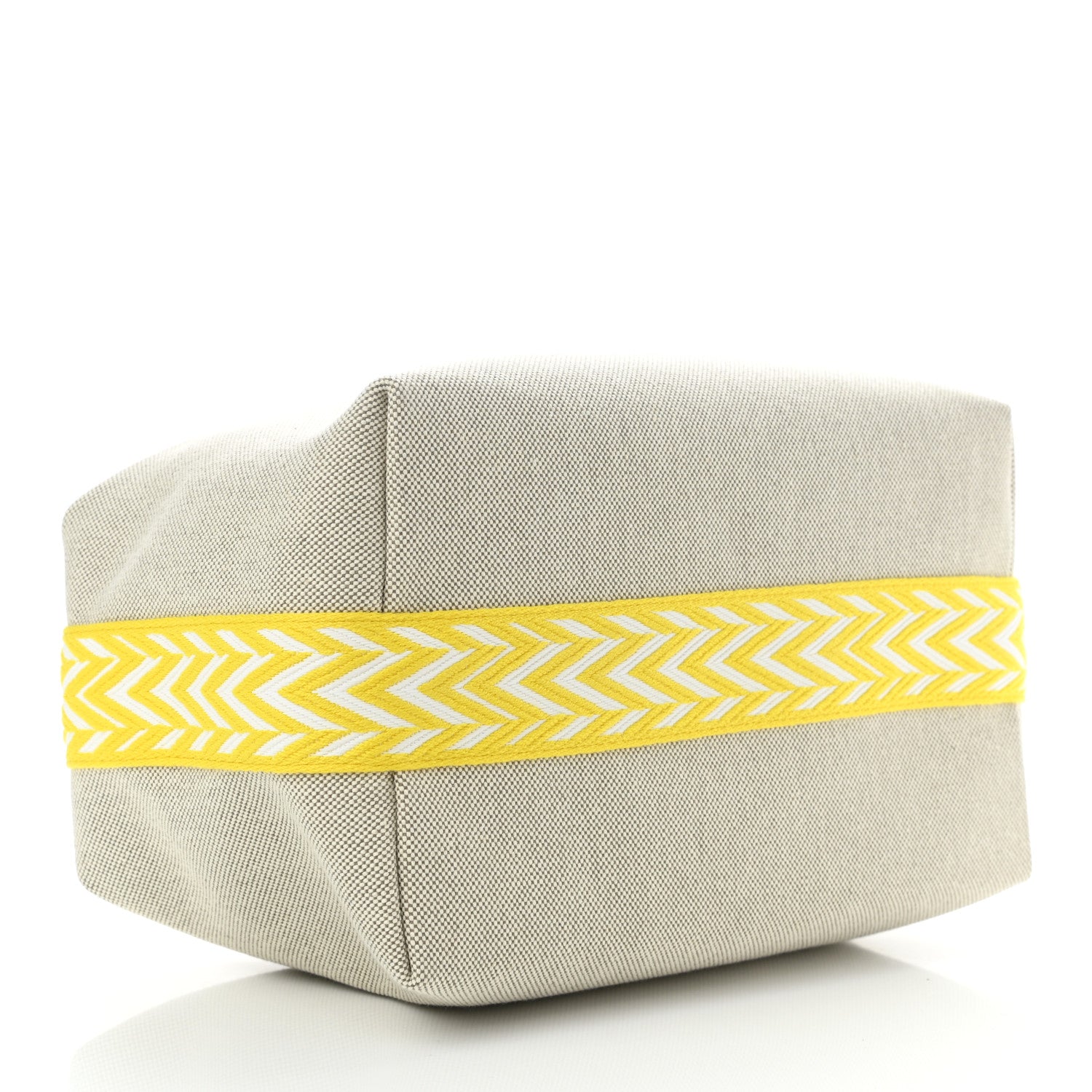 Hermes Canvas Large Bride-A-Brac Pouch Jaune Citron 4 of 7