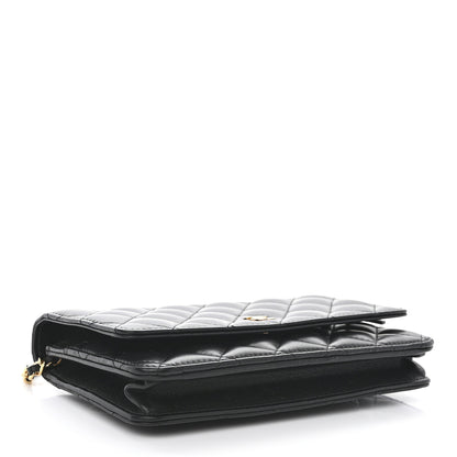 Chanel Lambskin Quilted Wallet On Chain WOC Black 4 of 12