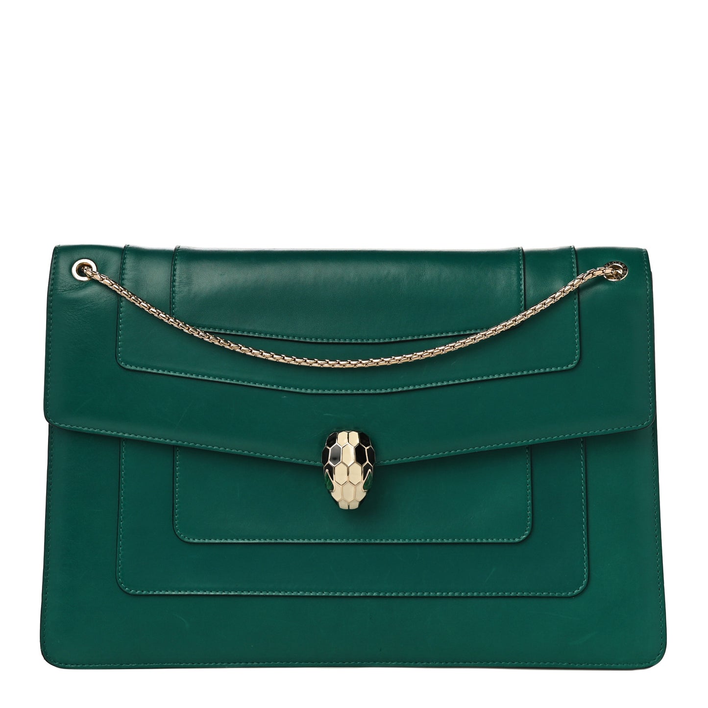 Calfskin Serpenti Forever Shoulder Bag Emerald Green