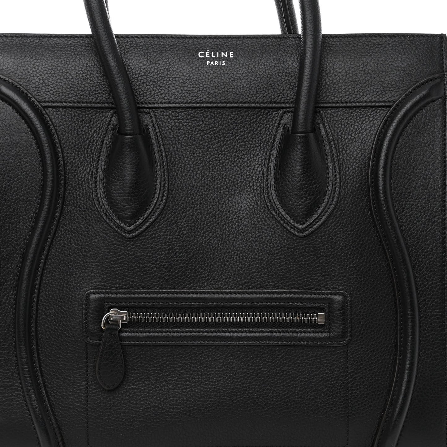 Drummed Calfskin Mini Luggage Black