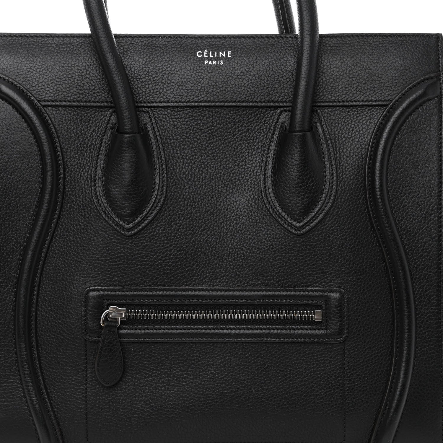 Celine Drummed Calfskin Mini Luggage Black 7 of 10