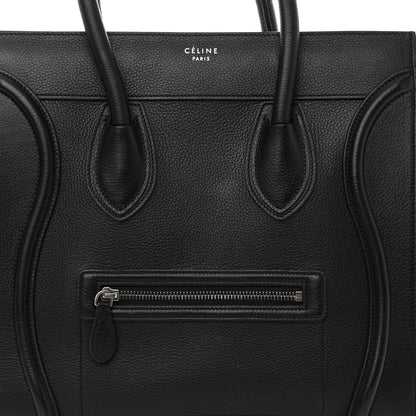 Celine Drummed Calfskin Mini Luggage Black 7 of 10