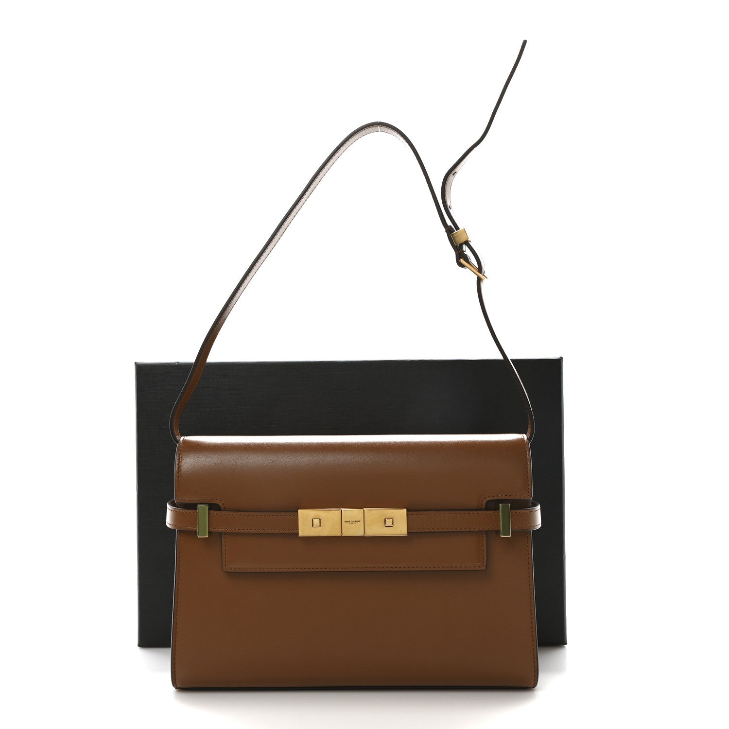 Saint Laurent Smooth Calfskin Small Manhattan Shoulder Bag Cognac 11 of 11