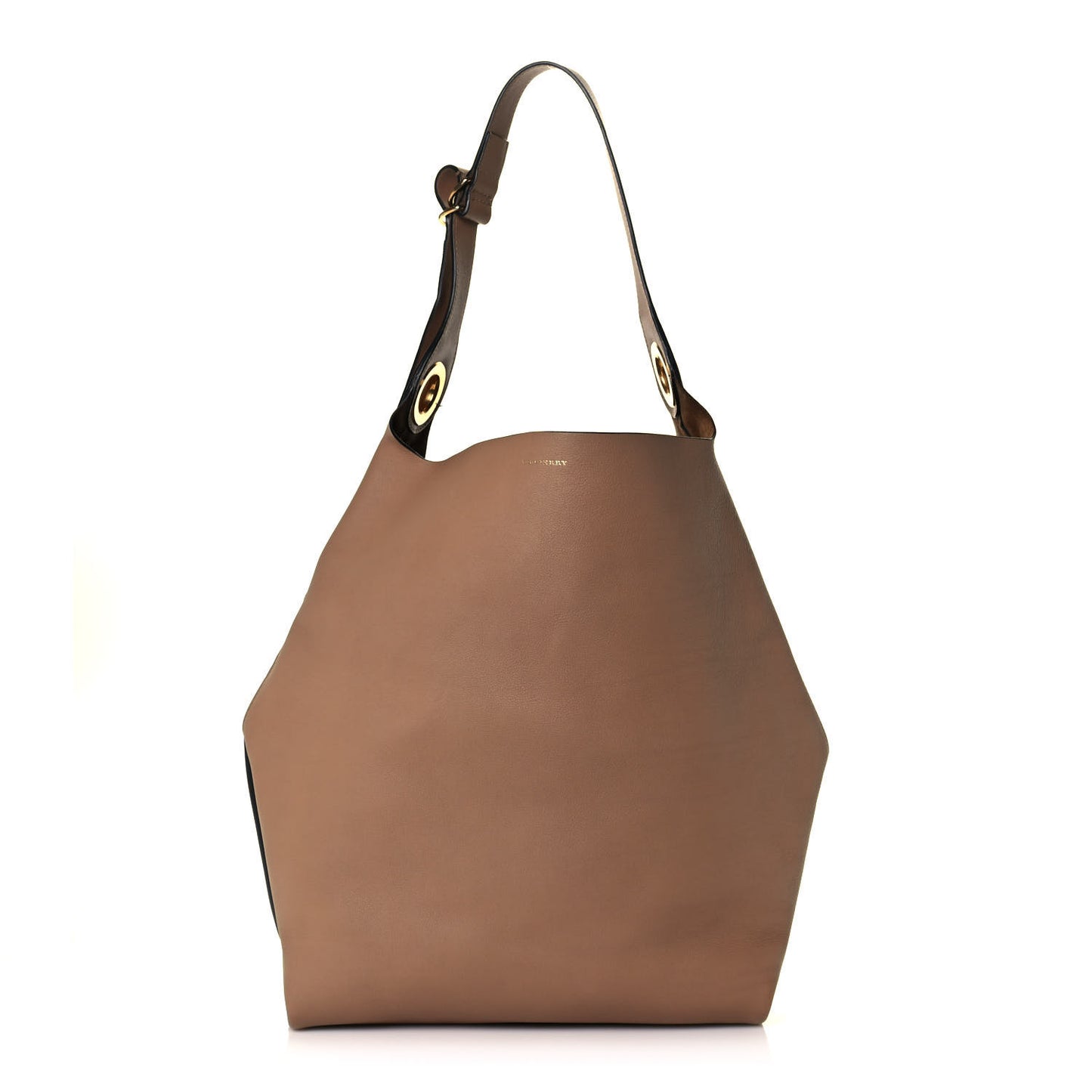 Calfskin Medium Grommet Hobo Light Camel Black