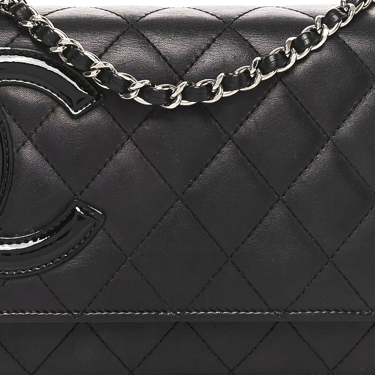 Chanel Calfskin Quilted Cambon Wallet on Chain WOC Black 9 of 13