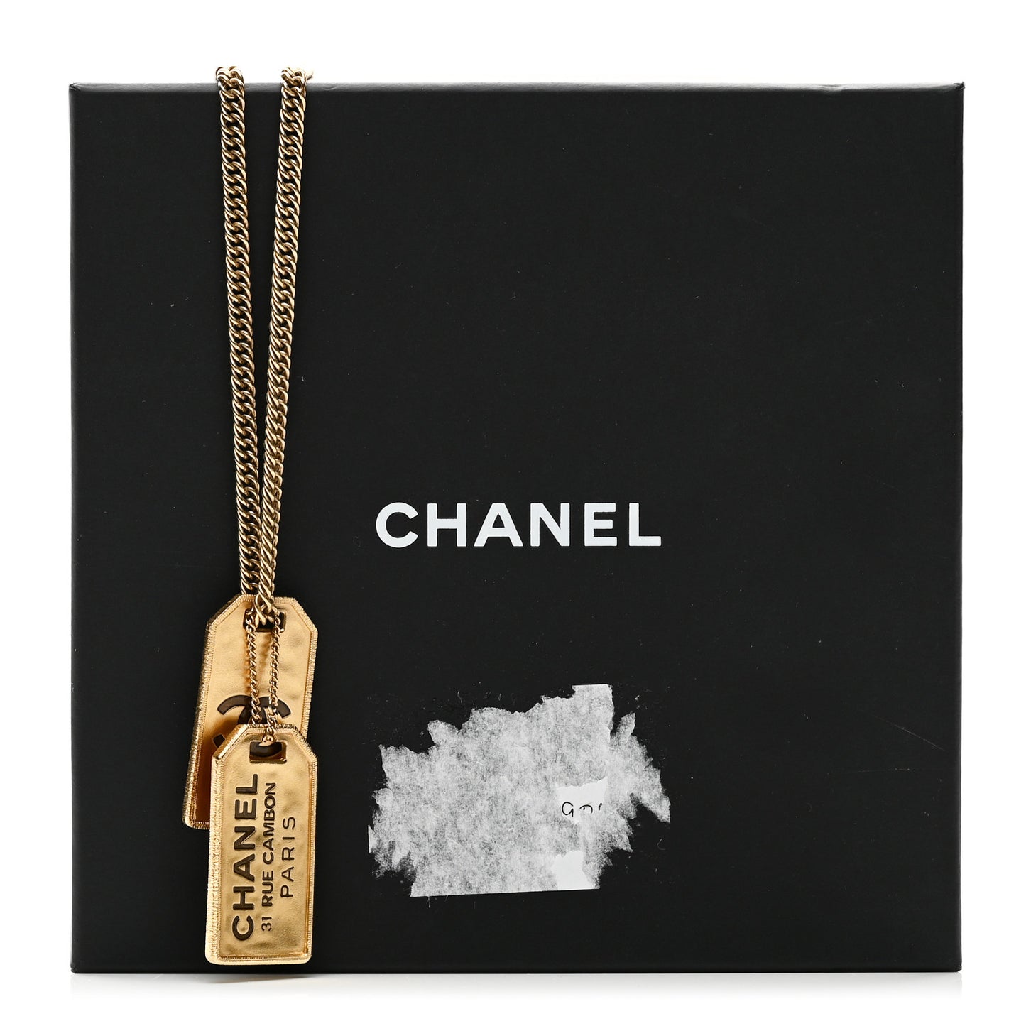 ID Dog Tag Charm Necklace Gold