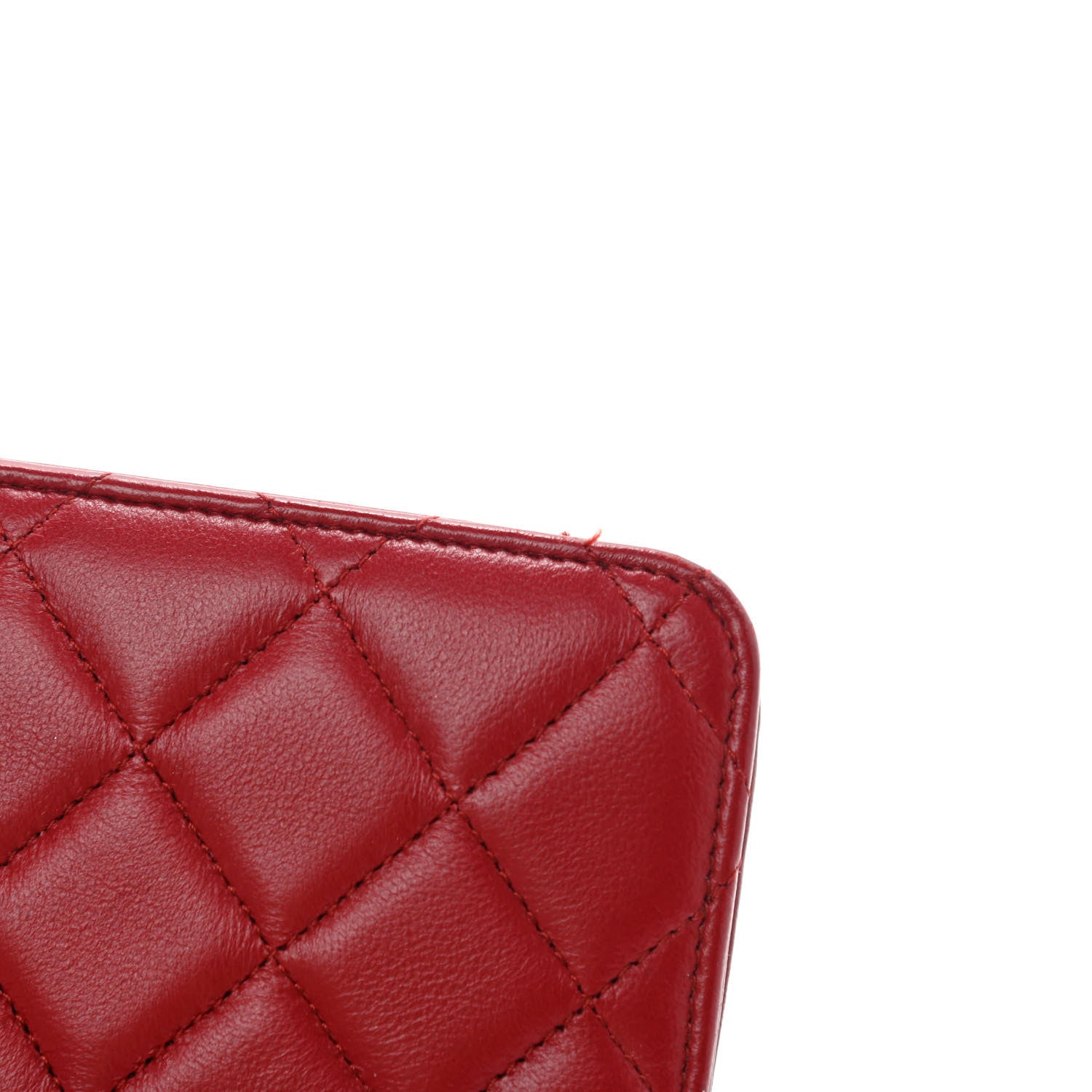 Chanel Lambskin Quilted Wallet on Chain WOC Red 12 of 14
