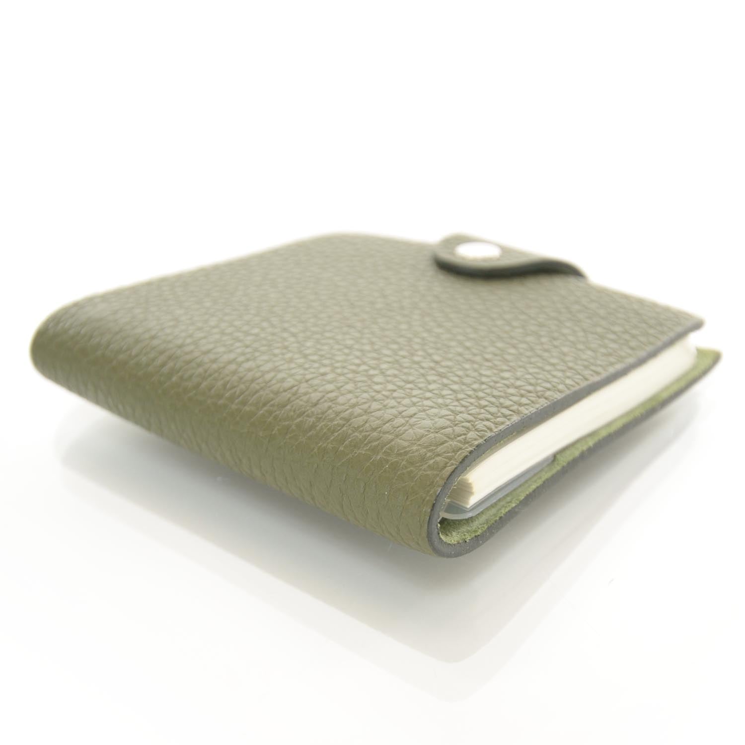 Hermes Taurillon Clemence Cahier Ulysse Mini Notebook Vert Olive 4 of 9
