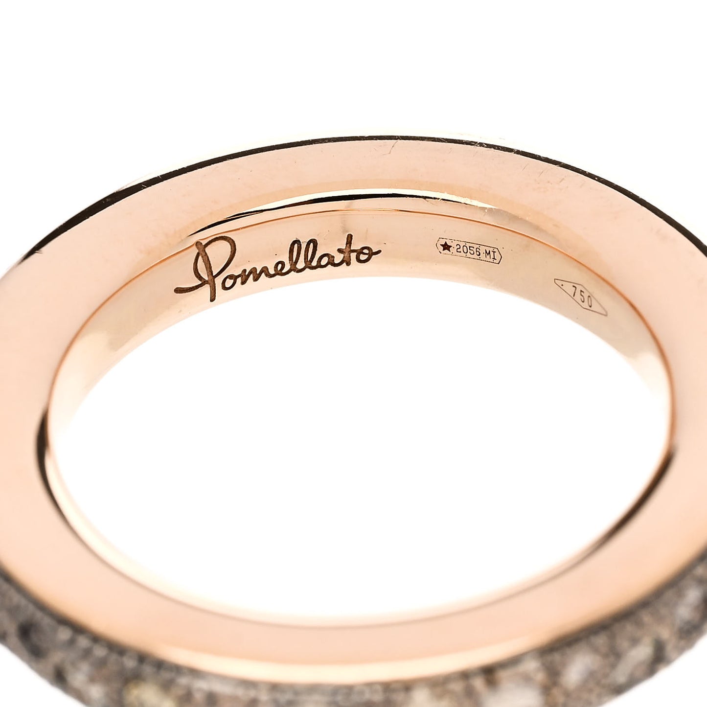 18K Rose Gold Brown Diamond Small Iconica Band Ring 55 7.25