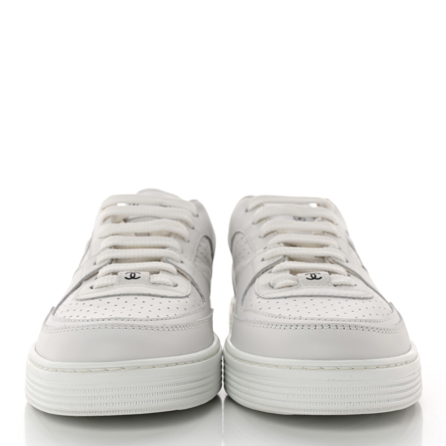 Chanel Calfskin CC Womens Sneakers 38.5 White 2 of 11