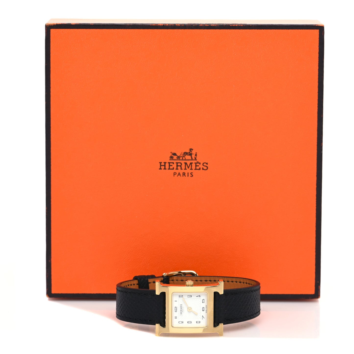 Stainless Steel Epsom 21mm Heure H Hour Quartz Watch Noir