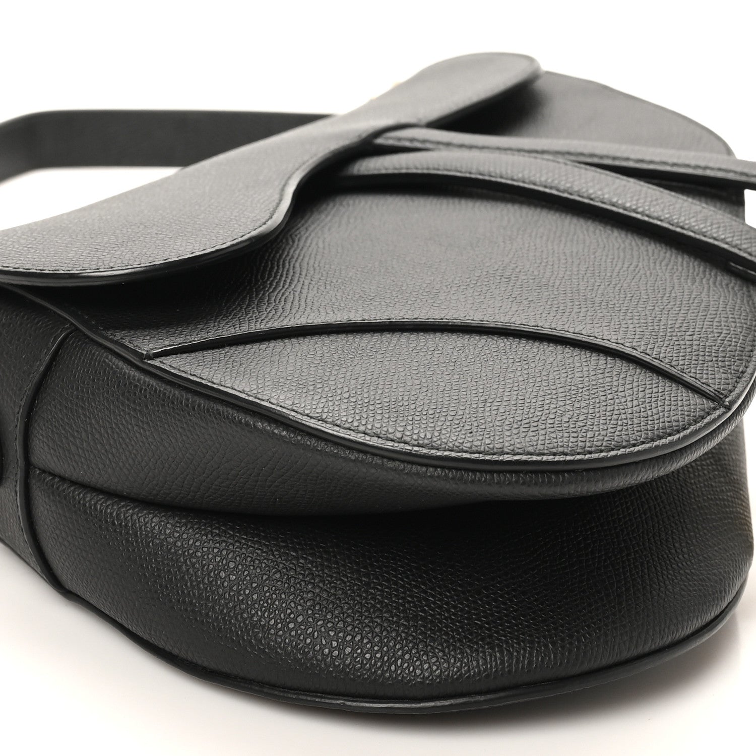 Christian Dior Grained Calfskin Saddle Bag Black 9 of 10