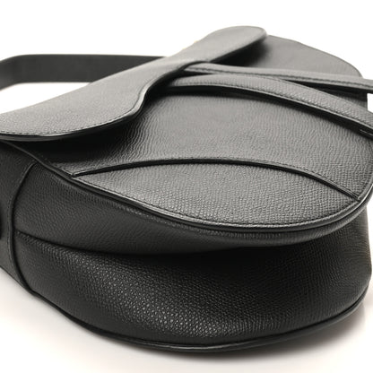 Christian Dior Grained Calfskin Saddle Bag Black 9 of 10
