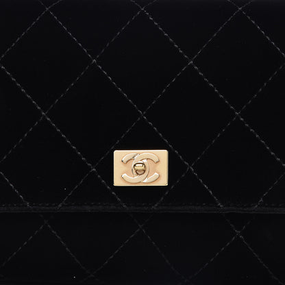 Chanel Velvet Quilted Evening Bag Black 8 of 12
