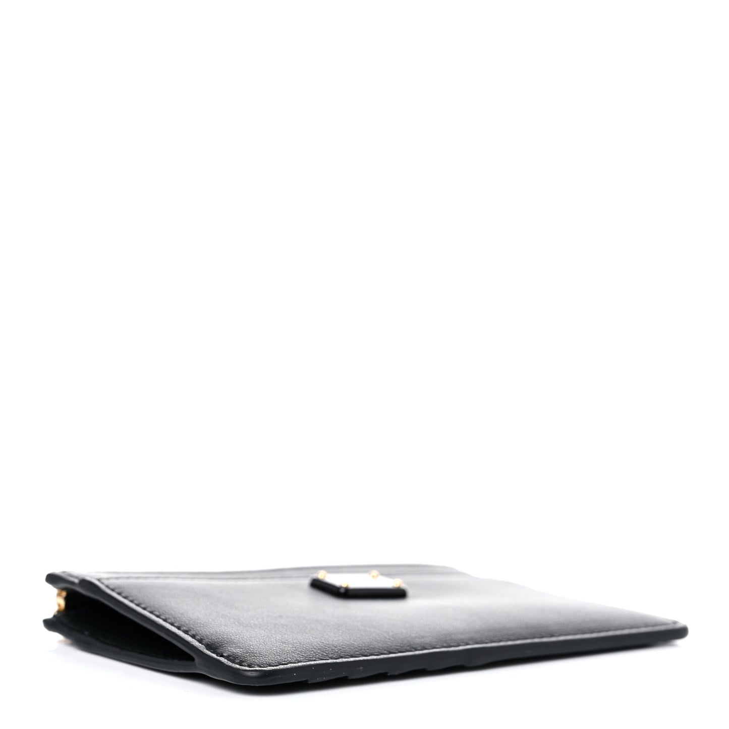 Calfskin Zip Card Holder Black