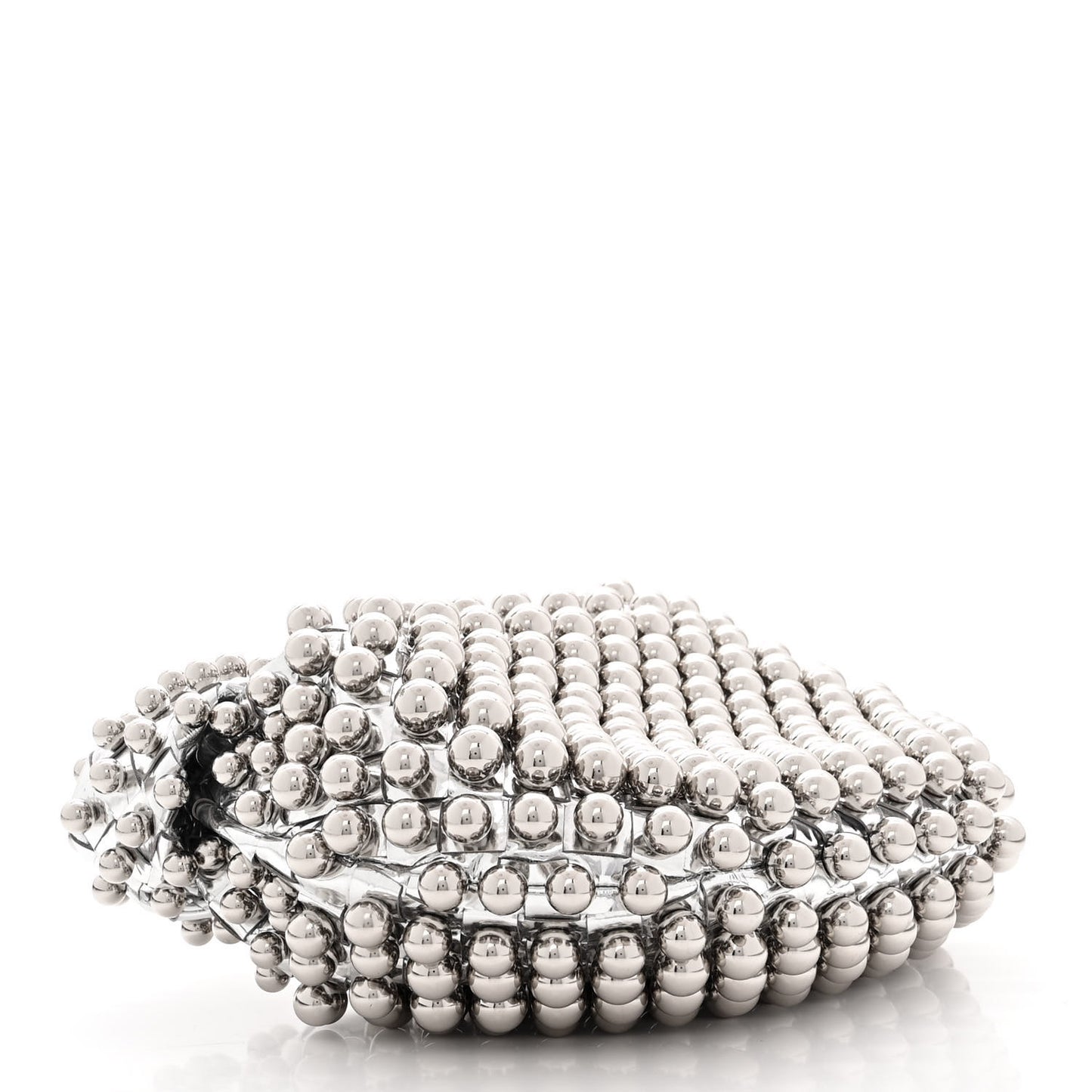 Metallic Nappa Studded Intrecciato Mini Jodie Silver