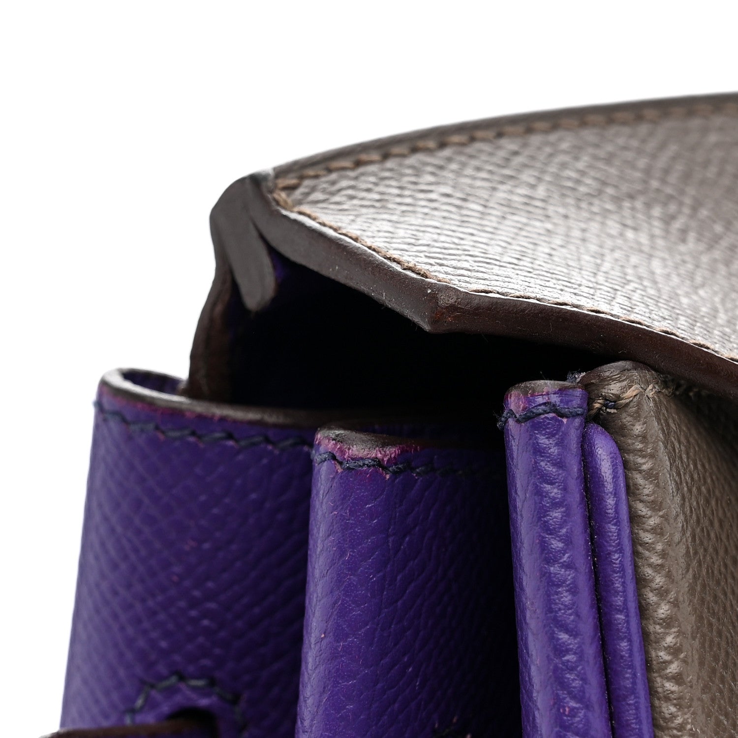 Hermes Epsom Bi-Color Horseshoe Birkin 35 Etain Crocus 12 of 14