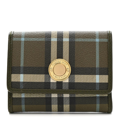 Burberry Vintage Check Tri-Fold Wallet Olive Green 1 of 9