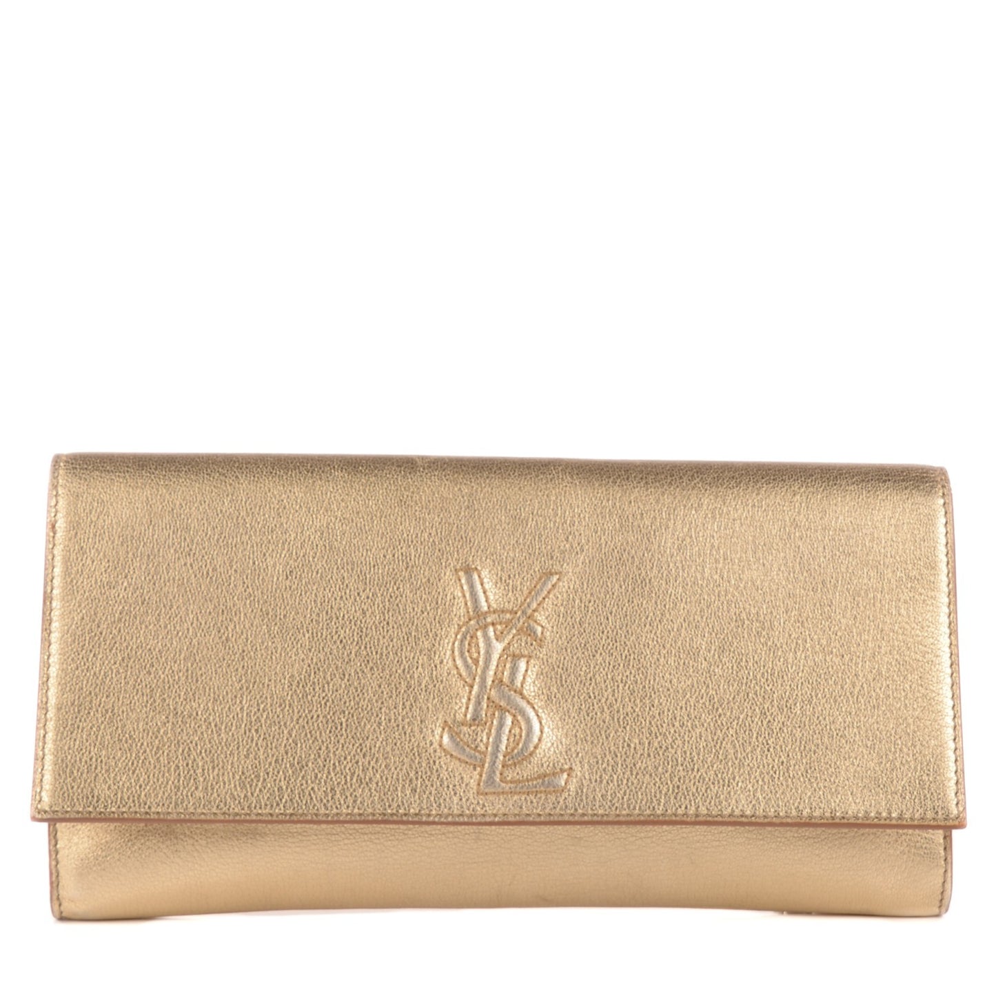 Metallic Goatskin Small Belle De Jour Clutch Gold