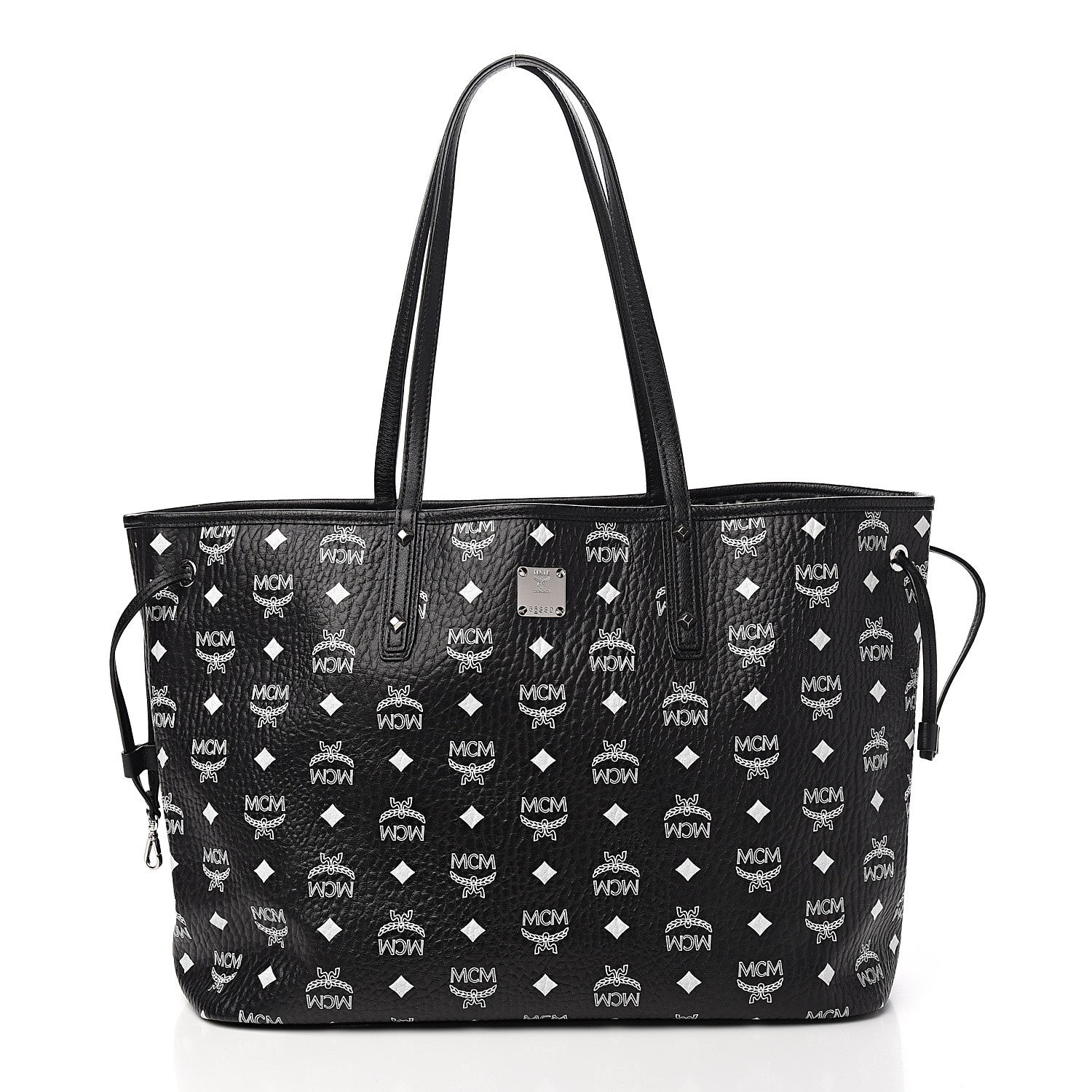 MCM Visetos Medium Project Reversible Shopper Tote Black 2 of 12