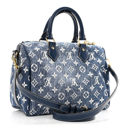 Louis Vuitton Monogram Jacquard Denim Speedy Bandouliere 25 Bleu 3 of 9