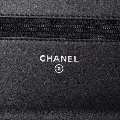 Chanel Shiny Aged Calfskin Quilted Boy Wallet On Chain WOC So Black 7 of 12