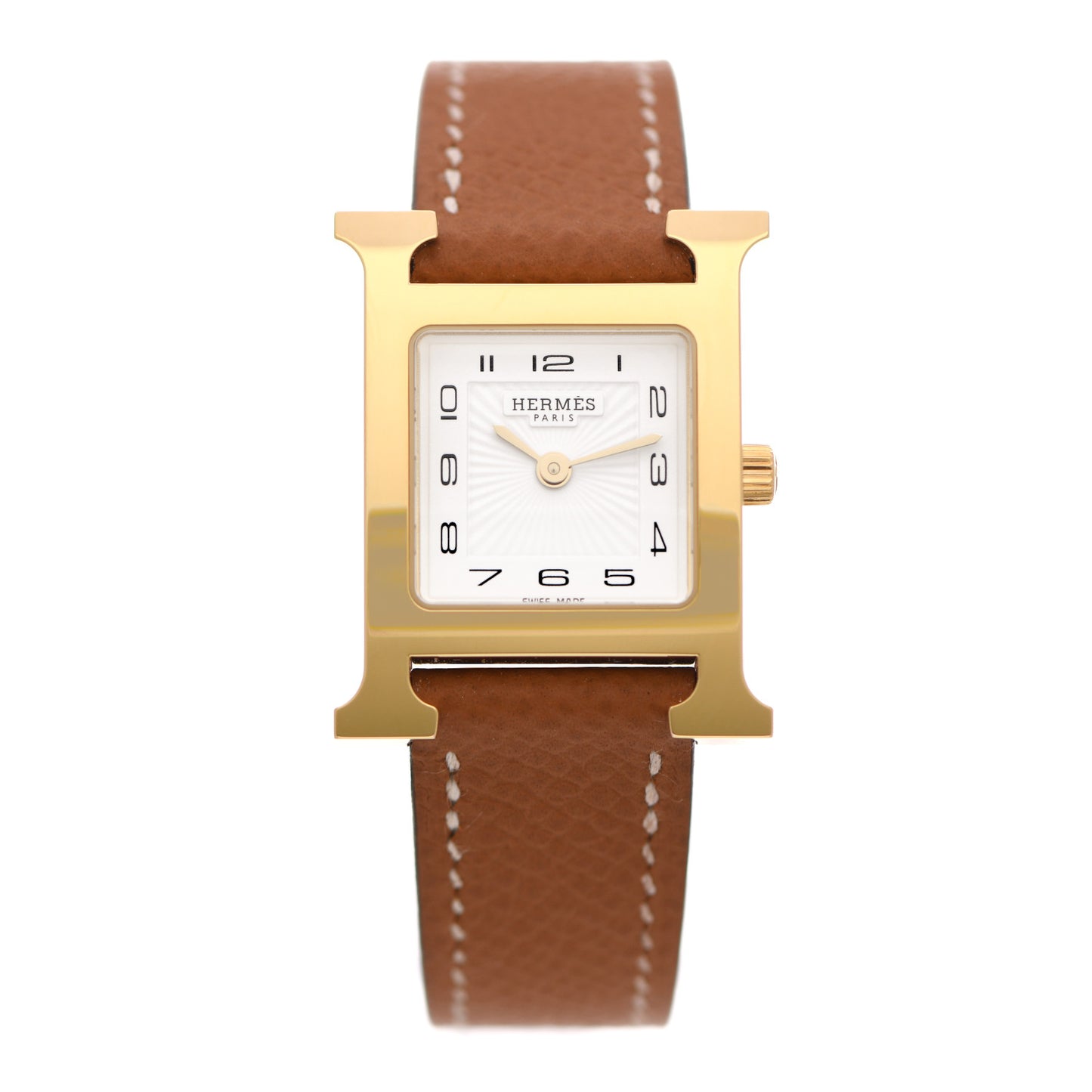 Stainless Steel Epsom 21mm Heure H Hour Quartz Watch Gold
