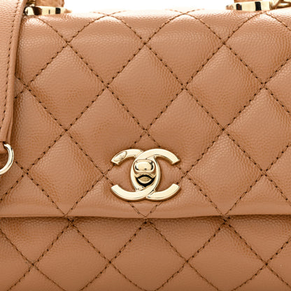 Chanel Caviar Lizard Embossed Quilted Extra Mini Coco Handle Flap Brown 8 of 10