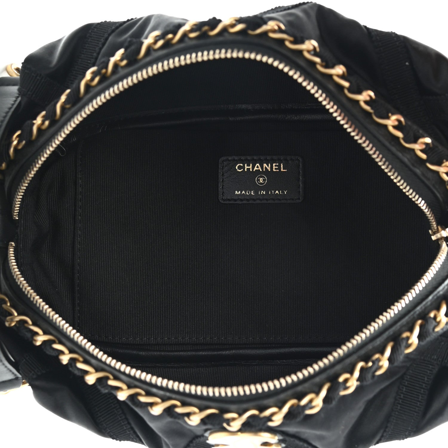 Chanel Nylon Grosgrain Lifestyle Pouch With Sleep Mask Black 6 of 8
