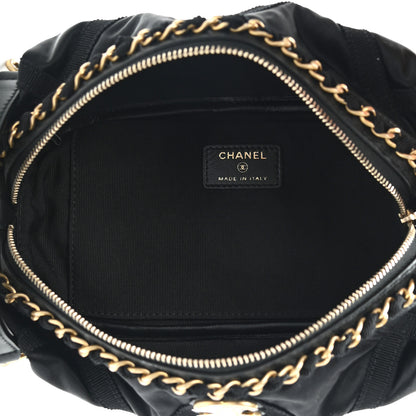 Chanel Nylon Grosgrain Lifestyle Pouch With Sleep Mask Black 6 of 8