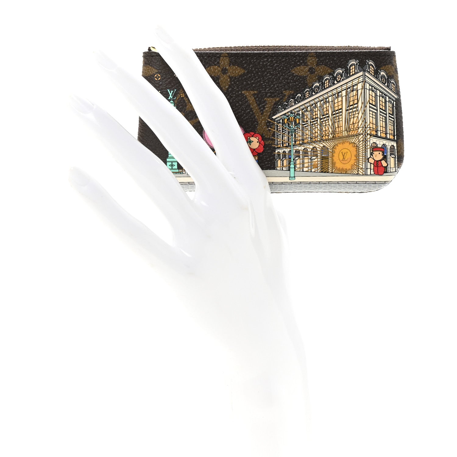 Louis Vuitton Monogram 2022 Christmas Animation Paris Key Pouch Pink 2 of 7