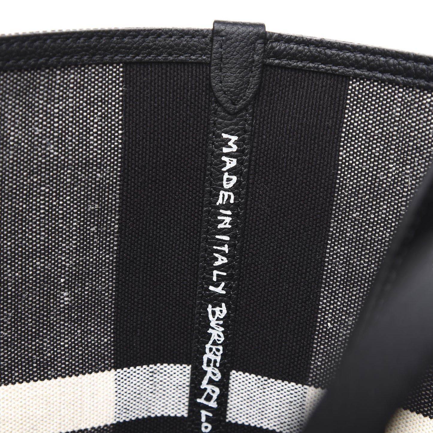 Coated Canvas Mega Check Medium Doodle Tote Black White