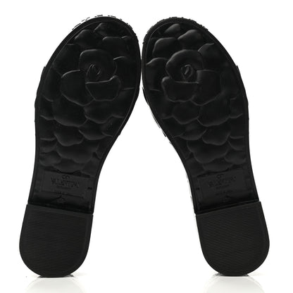 Valentino Garavani Rubber Atelier 03 Rose Edition 25/40mm Platform Slide Sandals 39 Black 5 of 8