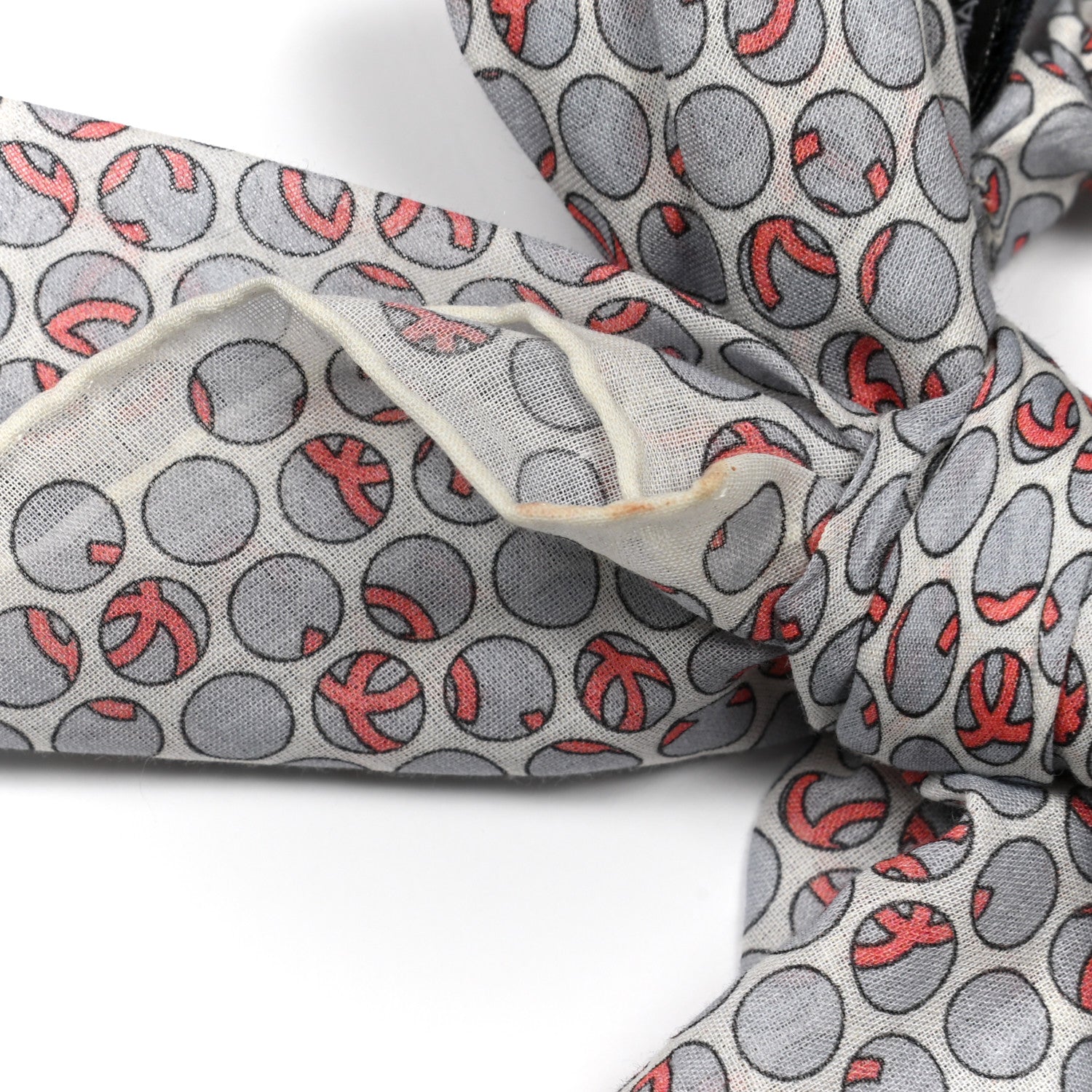 Chanel Cotton CC Twilly Hair Tie Grey Multicolor 7 of 7