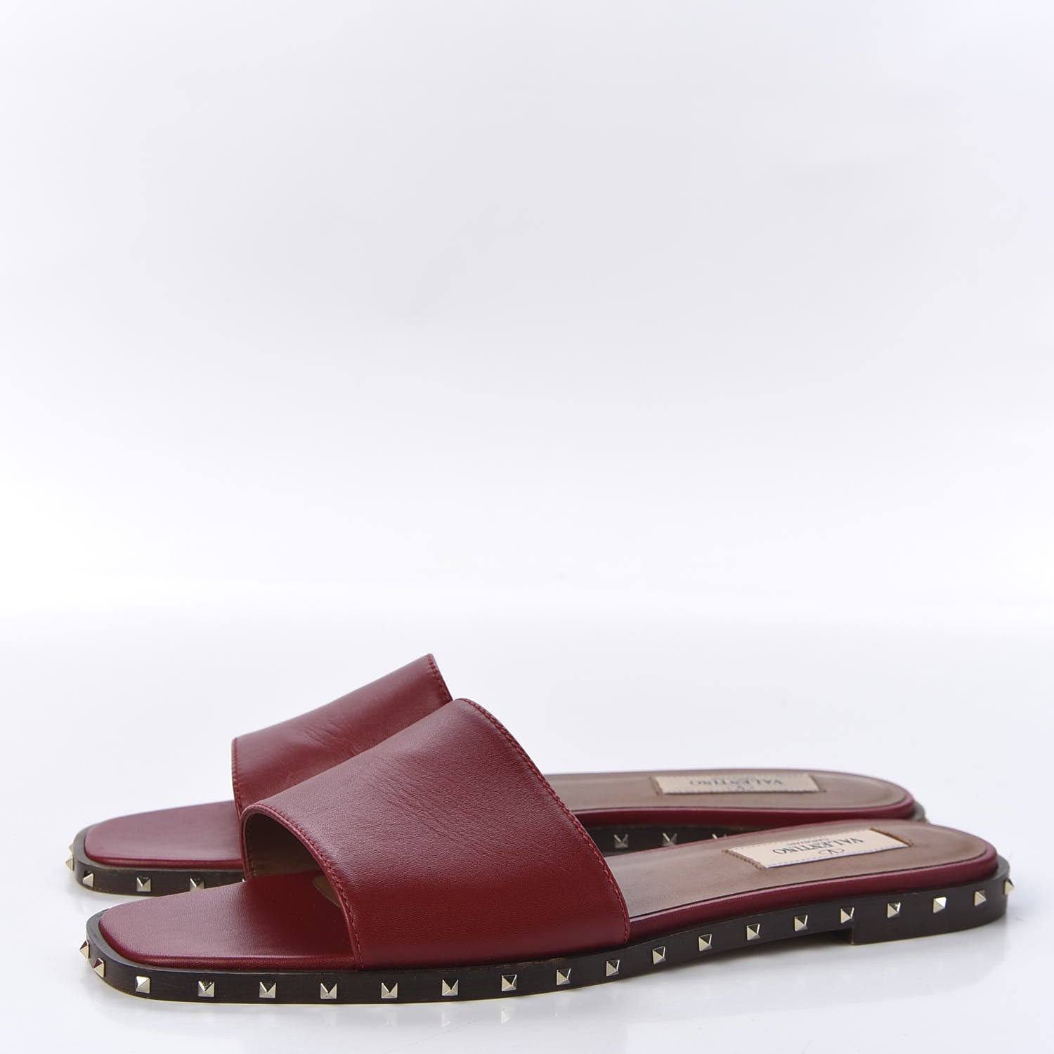 Valentino Garavani Nappa Soul Rockstud Flat Slide Sandals 38 Rosso 2 of 10